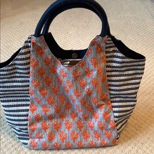 Stella & Dot Dune Tote Bag. Coral Print